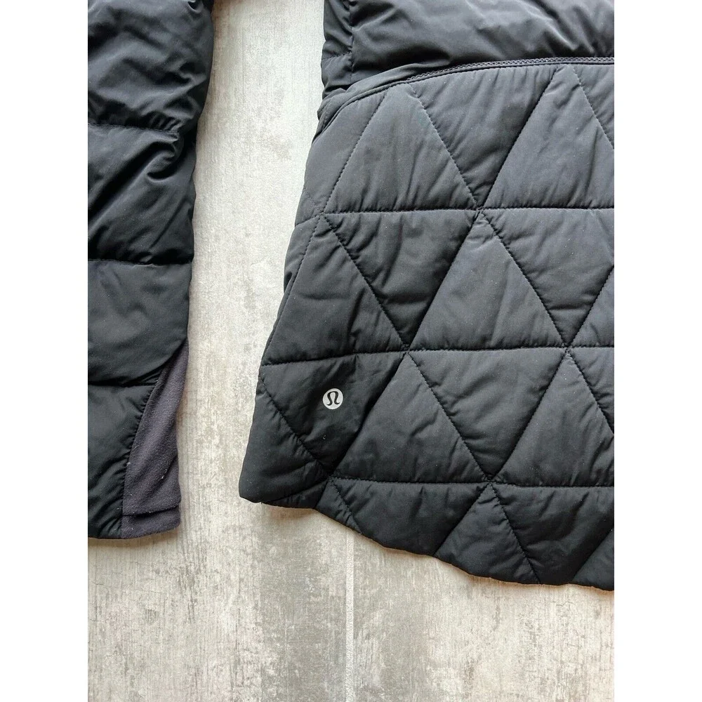 LULULEMON Fluffed Up Jacket Black Goose Down Full Zip Water Wind Resistant 6